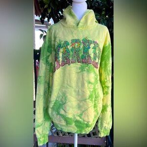 Green tie dye Market hoodie